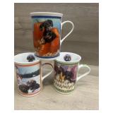 (3) Danbury Mint Darling Dachshund Mugs