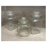 (3) Glass Canisters