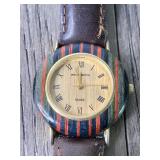 Tense Wood Watch - Needs New Battery & Band -