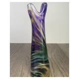 8" Swung Glass Vase - Glows Under Blacklight