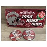 1998 WSU Rosebowl Pins and Plastic Plate