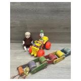 Bisque Doll and Pull Toys
