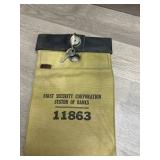 First Security Corp Locking Bank Bag w/keys