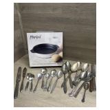 NIP Parini Bakeware Dish and Misc silverware