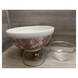 WALLACE RESTAURANT WARE HIBISCUS  FOOTED LARGE