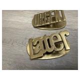 (2) Heavy Brass Paper Weight/Keepers