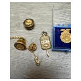 Gold Filled Pins and Pendant approx 13TGW