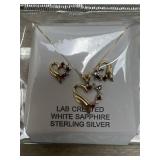 NIP Sterling And Lab Created Sapphire Necklace /