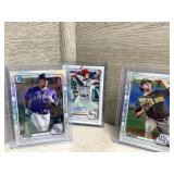 (3) 2020 Bowman Baseball Cards rookies/auto/#ï¿½d
