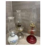 (3) Kerosene Lanterns w/ Chimneys