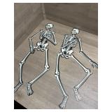 Pair Vintage (2) Jointed Skeleton 22" Beistle U