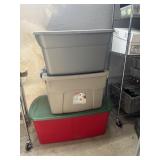 (3) Xtra Large Totes w/lids