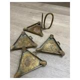 Brass Ashtrays w/Stacking Holder