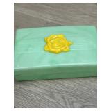 Antique Vanity Top Trinket Box Plastic With Rose