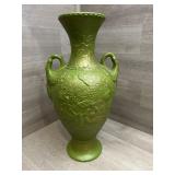 Ceramic MCM 17" Green/Gold Vase