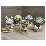 (5) Ceramic Easter Houses.