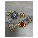 Brooch Lot - Butterfly, Bug and more