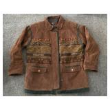 Vintage Leather & Wool Blend Jacket - Size Large -