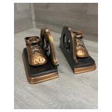 Pair Of Bronzed Baby Shoes Bookends ; Nursery