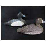 PAIR OF OLD BLUEBILL DUCK DECOYS