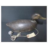 EARLY RARE HOLLOW BLACK DUCK 'GEORGE WARIN?' DECOY