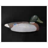 OLD LARGE MALLARD DUCK WITH KEEL DECOY
