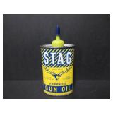 VINTAGE STAG METAL GUN OIL TIN