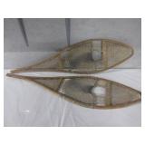 VINTAGE PAIR OF WOODEN SNOWSHOES