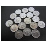 8-1951 & 10-1952 CANADA 5 CENT COINS