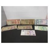 7 MISC. OLD WORLD BANK NOTES