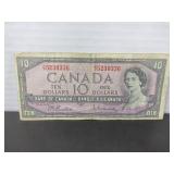 1954 CANADA 10 DOLLAR BANK NOTE