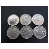 6 SILVER CANADA 1967 CENTENNIAL 25 CENT COINS