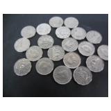 20  1947 CANADA 5 CENT COINS