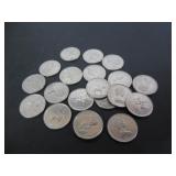 20 1873-1973 RCMP CENTENNIAL CANADA 25 CENT COINS
