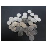 50 1970'S/80'S CANADA 10 CENT COINS