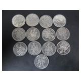 13 CANADA 1968 50 CENT COINS