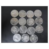15 CANADA 1969-1970'S 50 CENT COINS