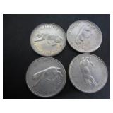 4 SILVER CANADA 1967 CENTENNIAL 25 CENT COINS