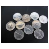 10 SILVER 1967 CANADA CENTENNIAL 10 CENT COINS