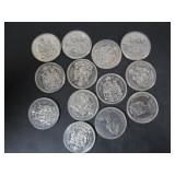 13 CANADA 1968 50 CENT COINS