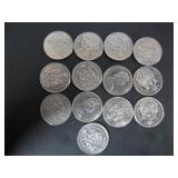 13 CANADA 1968 50 CENT COINS