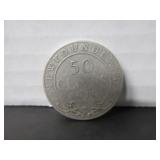 1918 .925 SILVER NEWFOUNDLAND 50 CENT COIN