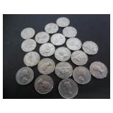 20-1962 CANADA 5 CENT COINS