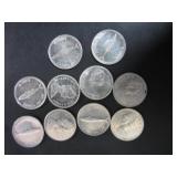 10 SILVER 1967 CANADA CENTENNIAL 10 CENT COINS