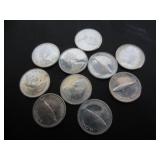 10 SILVER 1967 CANADA CENTENNIAL 10 CENT COINS