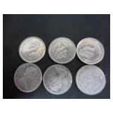 6 SILVER CANADA 1967 CENTENNIAL 25 CENT COINS