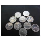 10 SILVER 1967 CANADA CENTENNIAL 10 CENT COINS