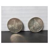2 SILVER 1967 CANADA CENTENNIAL 50 CENT COINS