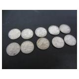 10 SILVER CANADA 10 CENT COINS MISC. YEARS