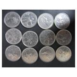 12 1973 CANADA 'MOUNTIE' RCMP CENTENNIAL 25 CENT